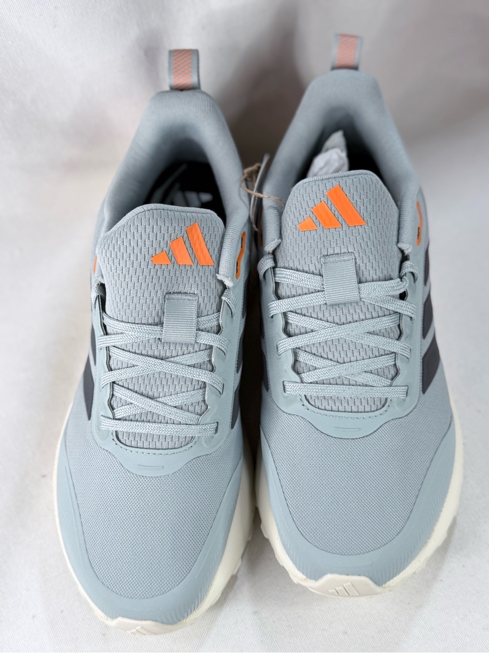 adidas Women’s Runfalcon 5TR Light Gray Athletic Shoes with Orange Logos JQ6970